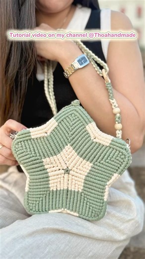 Macrame Star ⭐️ Bag #shorts #macrame #handmade #macramebag #macramestar #bagtutorial #diy