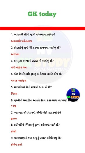 GK Today Gujarati | મહત્વપૂર્ણ પ્રશ્નો અને જવાબો | Police & Competitive Exam GK 2026 🔥