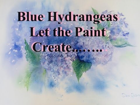 Blue Hydrangeas. Let the paint Create.....