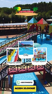 ☀️ Parque Acuático Las Palmeras 🌊 🌊 Piscina con olas, toboganes gigantes, minizoo y áreas verdes para toda la familia. 💦 Disfrutá un día completo por solo 50.000 Gs por persona — sin reserva previa. 🏡 ¿Querés quedarte más tiempo? Contamos con alojamiento y promociones exclusivas si reservás por WhatsApp. | Centro Recreativo Las Palmeras