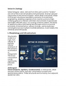 Setae in Zoology Sub-Plan Classwork Homework