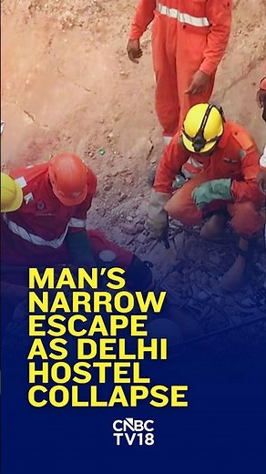 CCTV Captures Moment Five-Storey Hostel Collapses In Delhi's Satya Niketan, 5 Dead | N18S