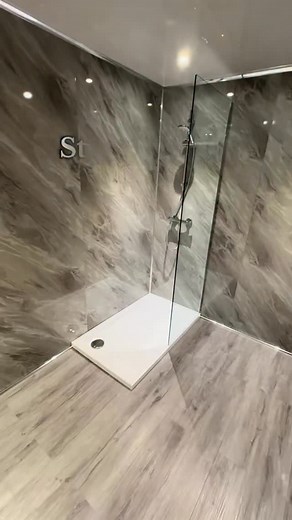 Check out our shower panels, 1 metre wide! #dbsbathrooms #showerpanels #wallpanels #bathroomcladding #bathroominspo #newbathroom | DBS Bathrooms