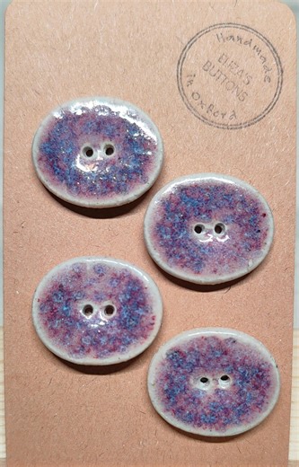 Large Oval Purple Stardust Ceramic Buttons - Etsy