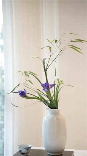 Bamboo and flower arrangement #asmr