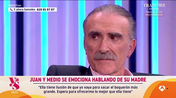 Juan y Medio se emociona al hablar de su madre: "Ella siempre está esperando a darme lo mejor que tiene"