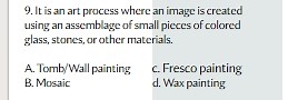 It is an art process where an image is created using an assembl... | Filo