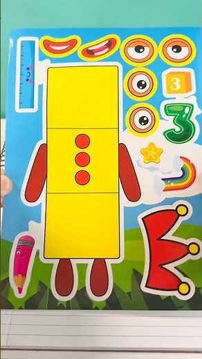 NUMBERBLOCKS! DIY Make a Face Stickers with Three 🌈3️⃣