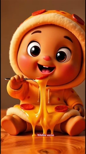 This Pizza Eats Itself… So Gooey! 🍕🧀 ASMR Short #cute #3danimation #usa #uk #fyp