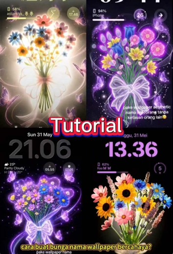 Cara Buat Wallpaper Bunga Nama Bercahaya — Tutorial Senja Lofi