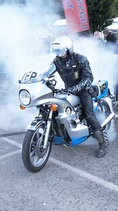 Mad Max replica bike - Jim Goose’s Kwaka (Kawasaki) Z1000 (1015cc inline four cylinder engine). Owner of the bike in shot is Phil Cotton: Facebook account name: Mad Max MFP Goose Z1000 Replica. (Phil Cotton). We've featured this bike on our page before and have recently uploaded another burnout Reel and some photos about a week ago. Just scroll back a bit on our feed to find them, they won't be too far back. Location is The Classic Motorcycle Mechanics Show at Stafford, Staffordshire, West Midla