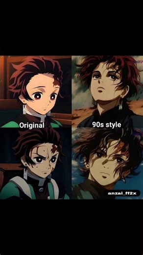90s Anime Style Tanjiro Looks INSANE 😳🔥| demon slayer #shorts #demonslayer
