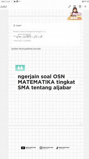 Belajar Aljabar: Soal OSN Matematika SMA