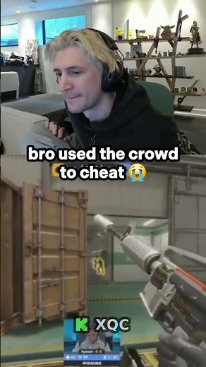 xQc reacts to CS player using the crowd to cheat 😭 #xqc #csgo