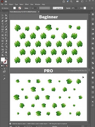Illustrator Tutorial 2026 | How to Create Random Tropical Leaf Patterns like a PRO #benocds