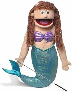 25" Mermaid, Peach Girl, Full Body, Ventriloquist Style Puppet