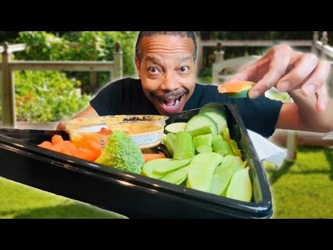 🥒 Raw Veggie Platter So Good! | Eating Show with Dips & Crunch