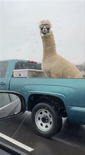 OK I Pull Up! 🕶️🦙 Pulling up in style! #Meme #Trending #Cute