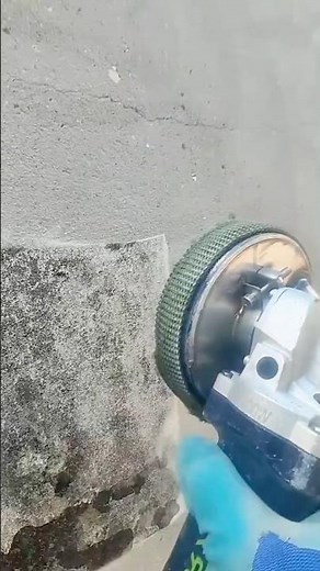 Using Angle Grinder to Clean Mold from Concrete Wall
