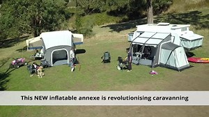 THIS is a GAME CHANGER for caravanning! Purple Line Australia's NEW inflatable annexe range is made from heavy duty and waterproof material and is so easy to set up! Visit Orbit Air Technology, www.orbitairtech.com.au or call (03) 9588 2959 | Caravan and Motorhome On Tour
