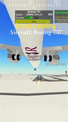 Butter Landing #aviation #roblox
