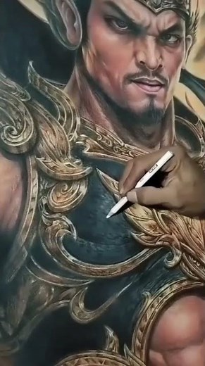 drawing Gatotkaca using colored pencils #pastel_drawing #art #sketch #pencildrawing