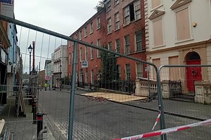 Derry street still closed after partial collapse of wall at weekend