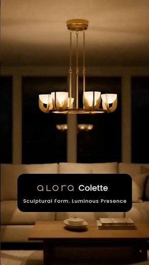 Modern Art Deco Chandelier with Alabaster | Alora Colette Lighting