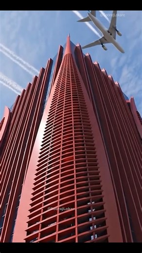 🔴 This Red Skyscraper is UNREAL | #3dsmax #workflow #skyscraper #architecturaldesign #cgi #trending