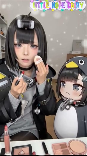 Cute Chibi Penguin Girl Bath Time Adorable Kawaii Animation