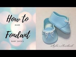 Cake Design- How to Make Easy Fondant Baby Shoe Tutorial (with template)