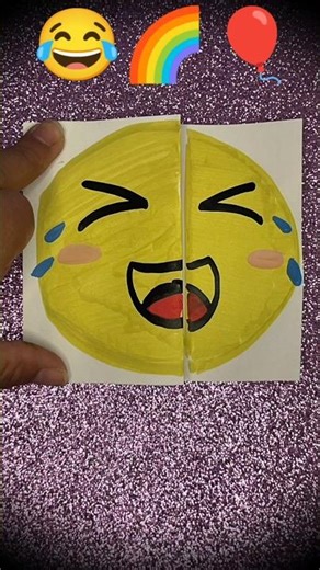 DIY Laughing Emoji Folding Surprise! 🤣✨ #art #diy #heartemoji #rainbowjournal #craft