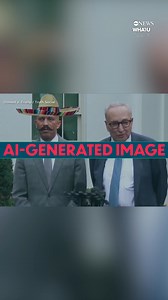 President Trump shared a deep fake video depicting Senate Minority Leader Chuck Schumer and House Minority Leader Hakeem Jeffries making false claims about their demands. Watch What You Need to Know for the latest, streaming on Disney . https://abcnews.visitlink.me/m5H8Xq[…]-FB-Awareness-Announce-US-DisneyPlus-NA-EN-SocialPost-NA-NA | ABC News