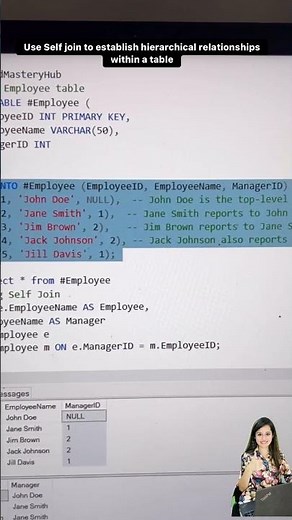 SQL interview question: How to establish hierarchical relationships within Sql table?