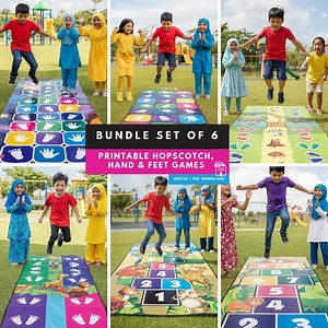 Family With Children I Printable Sensory Path Hopscotch: Kids' Hand & Feet Games (digital Download) - Etsy