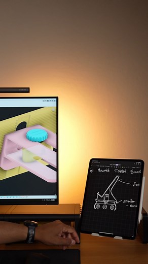 63K views · 854 reactions | The tablet holder is evolving ✨ Taking a bunch of the recommendations you all had from the comments to improve this tablet mount! But I should probably stop calling it a tablet mount as I'm thinking a a few different front attachments would work well here.  Let me know what you guys think! #3dprint #workspace | The Workspace Hero | Facebook
