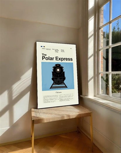 The Polar Express Inspired Midcentury Modern Print - Etsy