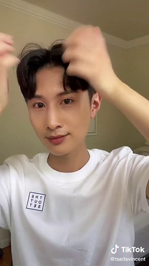 kpop idol middle part hairstyle for guys #fyp | kpop hair