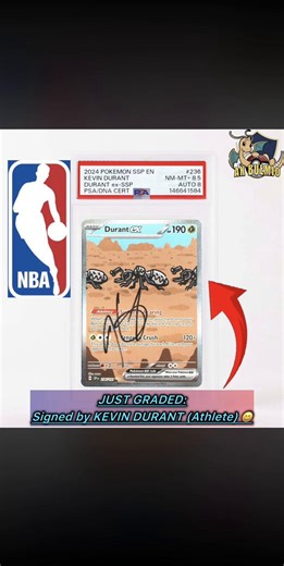 NBA Player Kevin Durant Signs Durant EX Special Illustration Rare from Surging Sparks. Making this card 1/1. #pokemon #pokemoncards #kevindurant #pikachu #durant