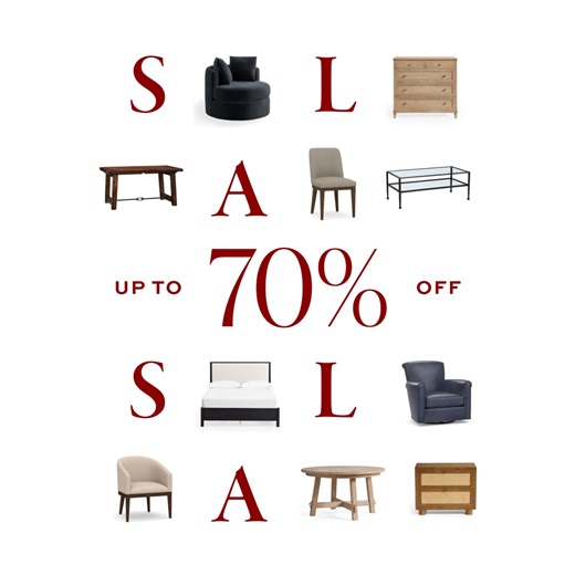 Our Presidents’ Day Sale is ON. Up to 70% off furniture, bedding, decor & more. | Pottery Barn