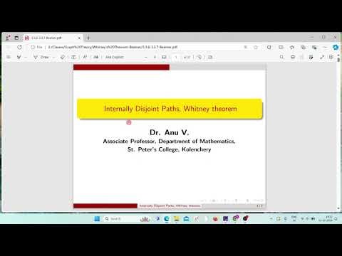 3.3.6 - 3.3.7 - Internally Disjoint Paths, Whitneys Theorem-PG Graph Theory