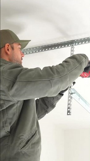 Installing Garage Door Rear Track! #homeimprovement #diy