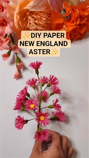 HOW TO MAKE Paper New England Aster #shorts #shortsvideo