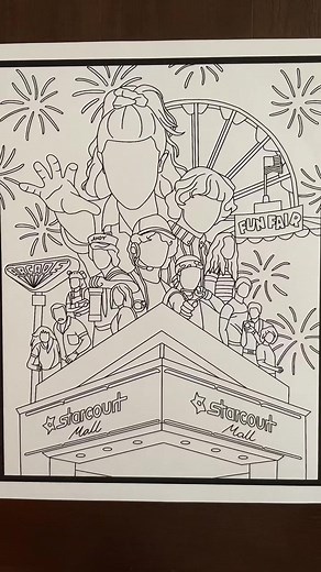 Stranger Things Season 3 Coloring Page Drawing
