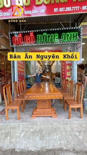 Mẫu Ghế Triện Thọ kết hợp Bàn Nguyên Khối Gỗ Gõ Đỏ 💯 | Bàn Ghế Ăn Dũng Anh