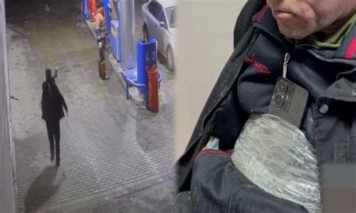俄一男子胸前捆手机抢劫加油站：自称被人怂恿 必须用手机直播抢劫