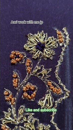 aari thread work 😍|aari work with me jp|