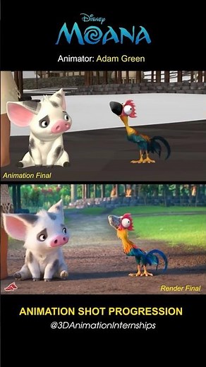 MOANA | Heihei & Pua Shot Progression | Animation Breakdown