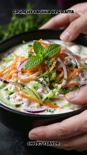 Crunchy Lachha Veg Raita Recipe | Easy Summer Raita | Refreshing Yogurt Salad #asmr #shorts