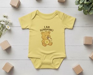 Baby Onesie With Bear – “I Am Sunshine” Bodysuit – Cute Infant Outfit, Baby Shower Gift, Newborn Clothing - Etsy